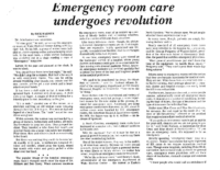 Emergency Rooms Undergo Dramatic Change