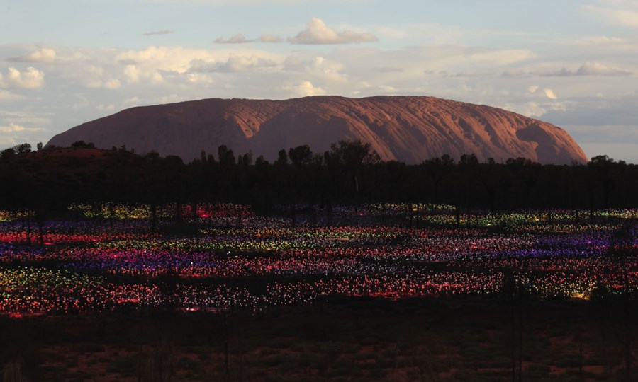 Dazzling Light Show at Ayers Rock, in Middle of Nowhere