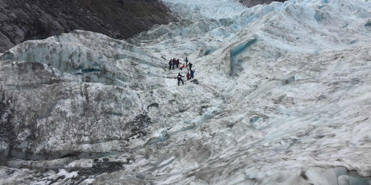 Heli-Hiking on Fox Glacier, Bra Display in New Zealand